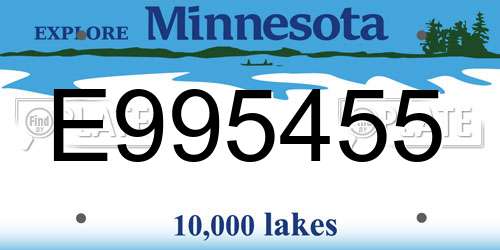 E995455 Minnesota License Plate