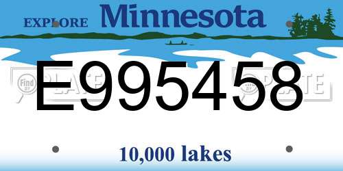 E995458 Minnesota License Plate