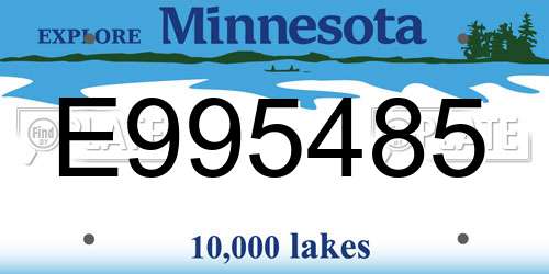 E995485 Minnesota License Plate