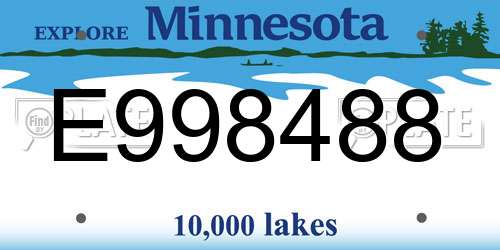 E998488 Minnesota License Plate