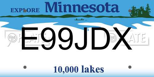 E99JDX Minnesota License Plate