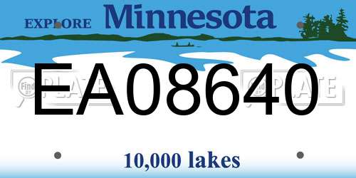 EA08640 Minnesota License Plate