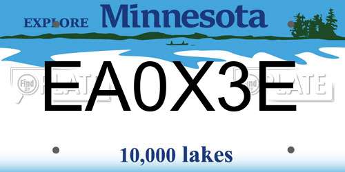 EA0X3E Minnesota License Plate
