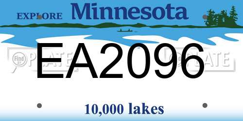 EA2096 Minnesota License Plate