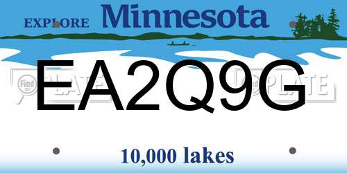 EA2Q9G Minnesota License Plate