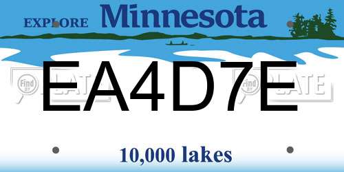 EA4D7E Minnesota License Plate