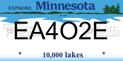 EA4O2E Minnesota License Plate