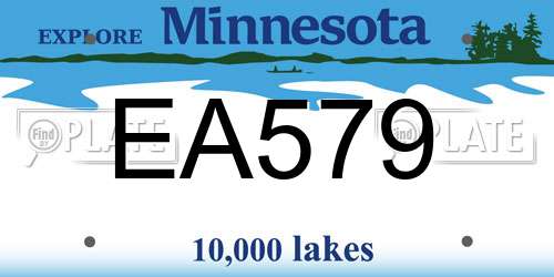 EA579 Minnesota License Plate