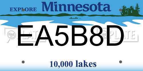 EA5B8D Minnesota License Plate