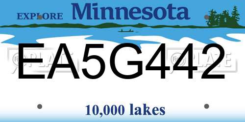 EA5G442 Minnesota License Plate