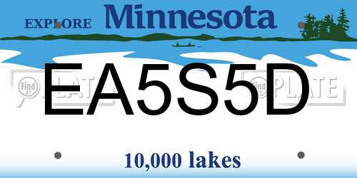 EA5S5D Minnesota License Plate