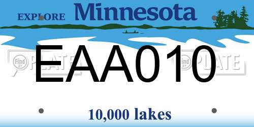 EAA010 Minnesota License Plate