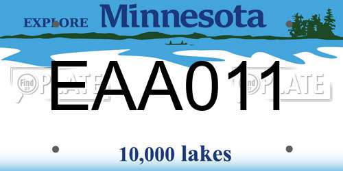 EAA011 Minnesota License Plate
