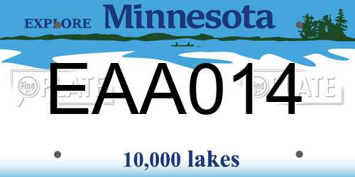 EAA014 Minnesota License Plate