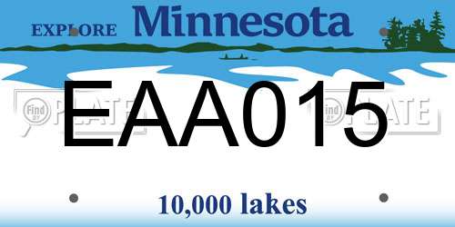 EAA015 Minnesota License Plate