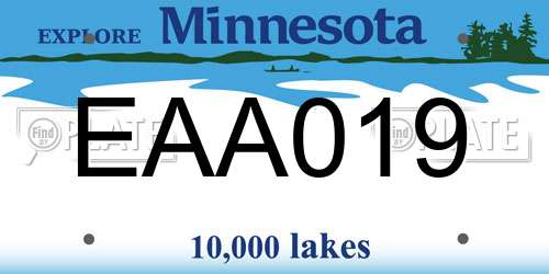 EAA019 Minnesota License Plate