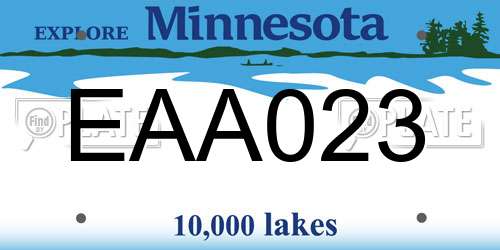 EAA023 Minnesota License Plate