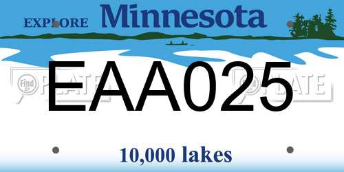 EAA025 Minnesota License Plate