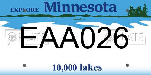 EAA026 Minnesota License Plate