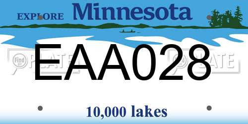 EAA028 Minnesota License Plate