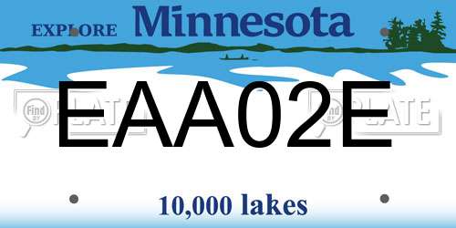 EAA02E Minnesota License Plate