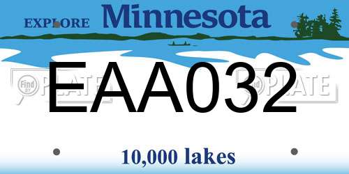 EAA032 Minnesota License Plate
