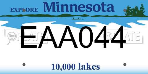EAA044 Minnesota License Plate