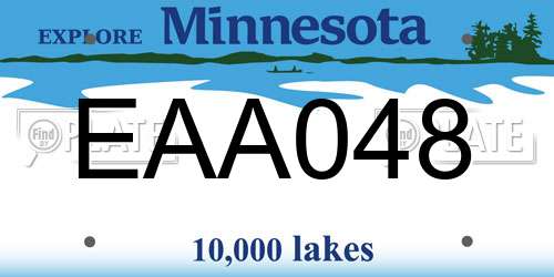 EAA048 Minnesota License Plate