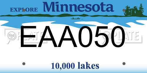 EAA050 Minnesota License Plate