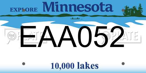 EAA052 Minnesota License Plate