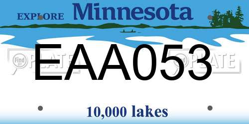 EAA053 Minnesota License Plate