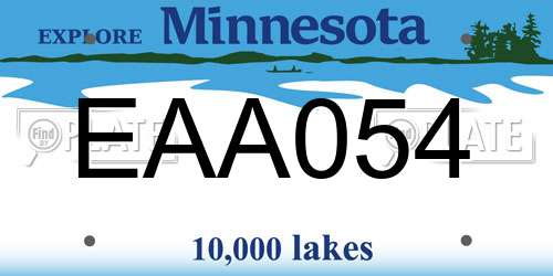 EAA054 Minnesota License Plate