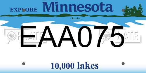 EAA075 Minnesota License Plate