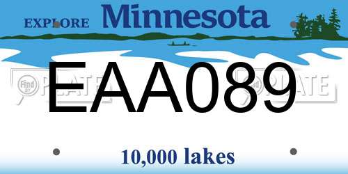 EAA089 Minnesota License Plate