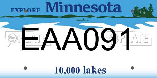 EAA091 Minnesota License Plate