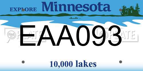 EAA093 Minnesota License Plate