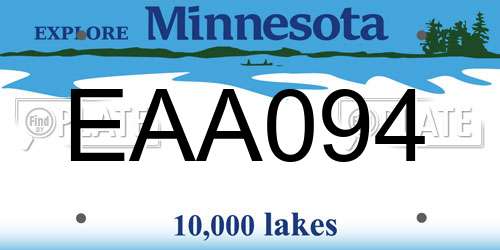 EAA094 Minnesota License Plate