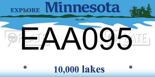 EAA095 Minnesota License Plate