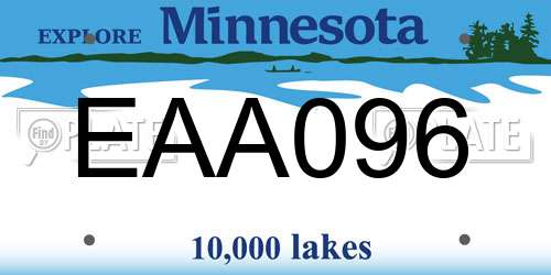 EAA096 Minnesota License Plate