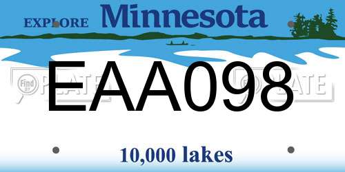 EAA098 Minnesota License Plate