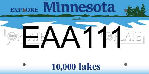 EAA111 Minnesota License Plate