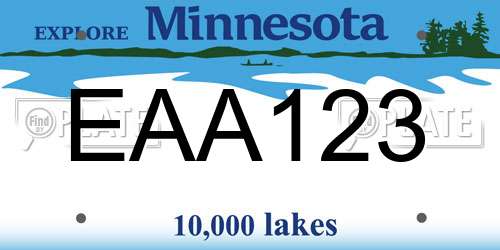 EAA123 Minnesota License Plate