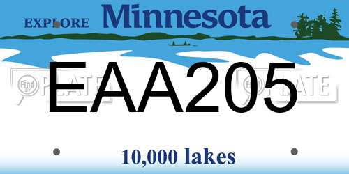 EAA205 Minnesota License Plate