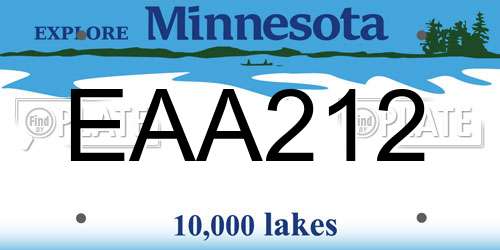EAA212 Minnesota License Plate