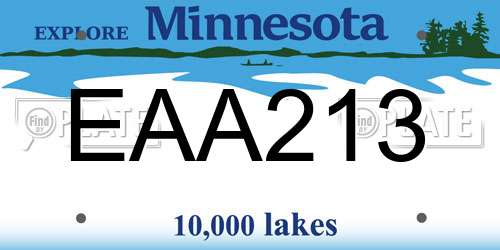 EAA213 Minnesota License Plate