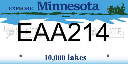 EAA214 Minnesota License Plate