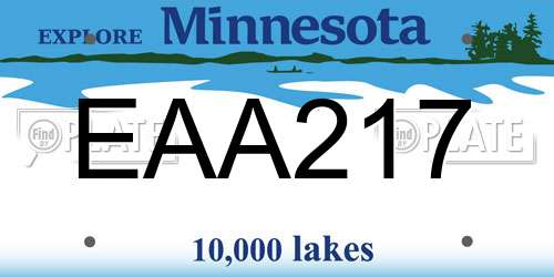 EAA217 Minnesota License Plate