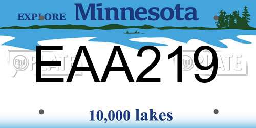 EAA219 Minnesota License Plate