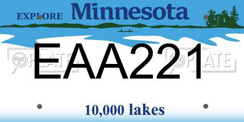 EAA221 Minnesota License Plate