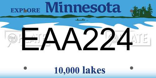 EAA224 Minnesota License Plate